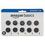 Amazon Basics 10-Pack CR2032 Lithium Coin Cell Battery, 3 Volt, Long Lasting Power, Mercury-Free $7.72