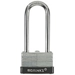 BRINKS - 40mm Laminated Steel Keyed and Warded Padlock with 2” Shackle - Chrome Plated with Hardened Steel Shackle, Silver $5.6