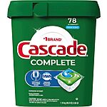 $13.04 w/ S&amp;S: 78-Count Cascade Complete Dishwasher Detergent Pods (Fresh Scent)