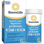 $9.09 w/ S&amp;S: Renew Life Extra Care Digestive Probiotic Capsules, 30 Count