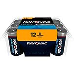 [S&amp;S] $9.73: Rayovac D Batteries, Alkaline D Cell Batteries (12 Battery Count)