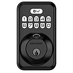 Home Depot Defiant Deadbolt Door Lock - black, Biometric/fingerprint, TouchPad, and Keyed $34.97