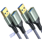 2-Count 6.6' AINOPE USB 3.0 Type A Male to Female Extension Cable $3