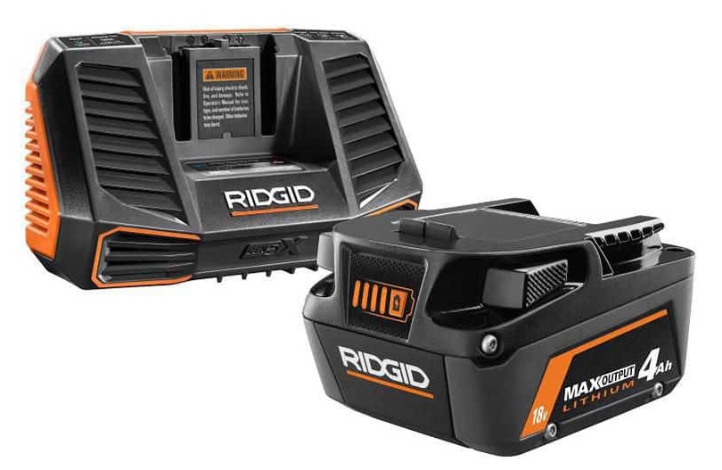 RIDGID 18V Lithium-Ion MAX Output 4.0 Ah Battery and Charger Starter Kit AC9540 Home Depot B&M only YMMV clearance (reg $169) - $81