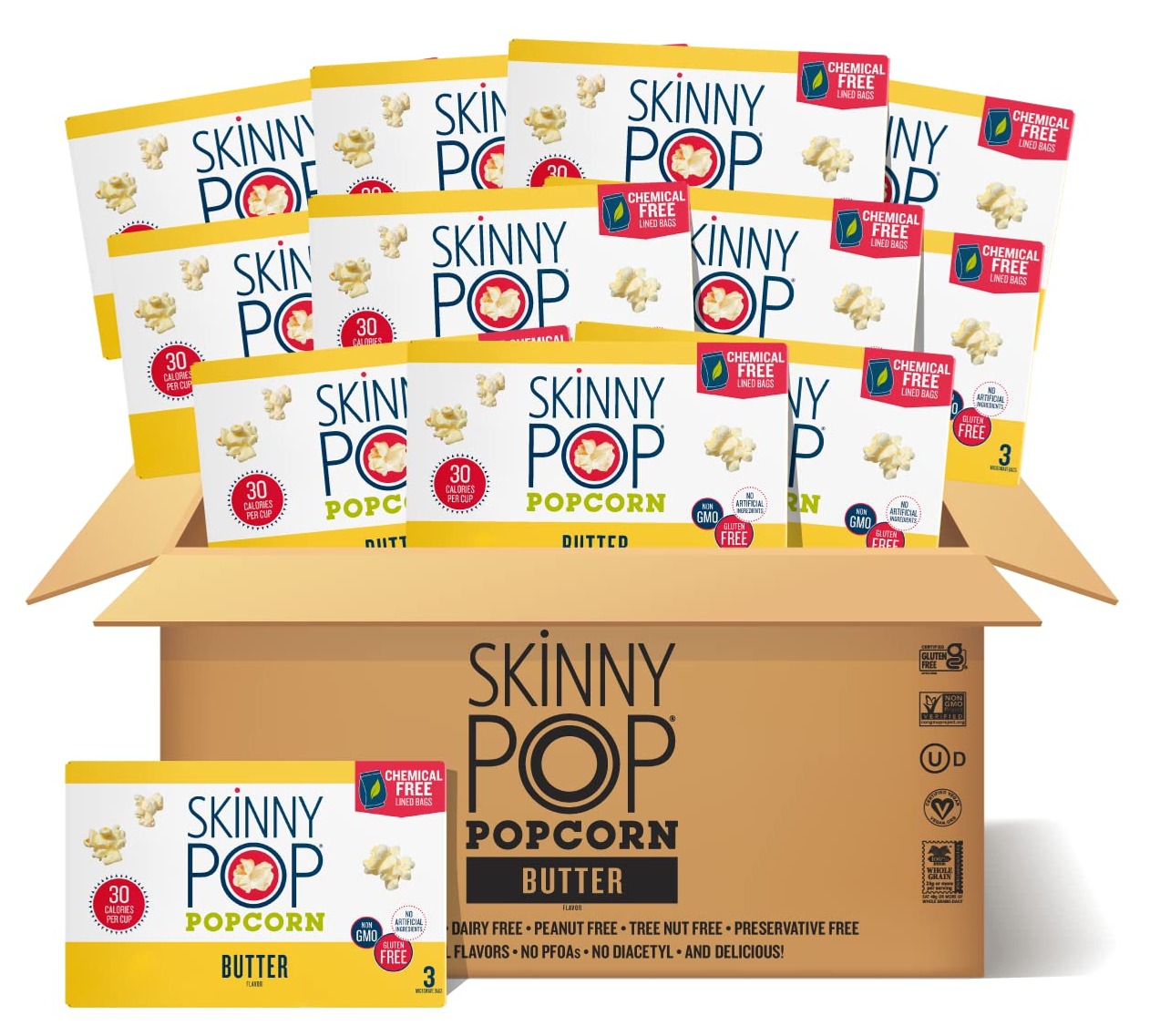 $21.40 /w S&S: SkinnyPop Butter Microwave Popcorn Bags, 2.8 Ounce (Pack of 36)