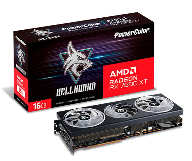 PowerColor Hellhound Radeon RX 7800 XT Video Card RX7800XT 16G-L/OC $495