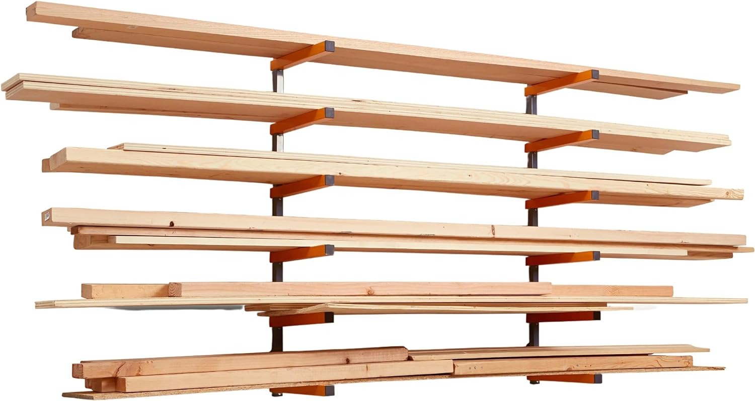 $34: Bora 6-Shelf Wood Storage Organizer Rack (Orange)