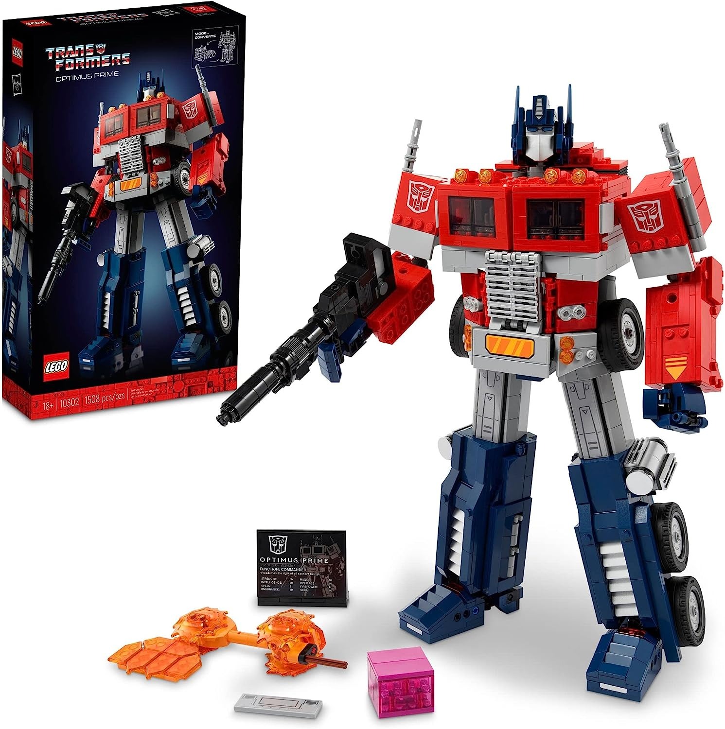 $144: 1508-Piece LEGO Icons Transformers Optimus Prime Figure Building Set (10302)