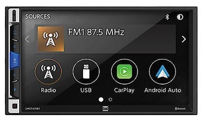 YMMV Dual Electronics Double Din Car Stereo: 7" Touchscreen, Android Auto & Apple CarPlay, Bluetooth, Hands Free Calling DMCPA70BT - $10