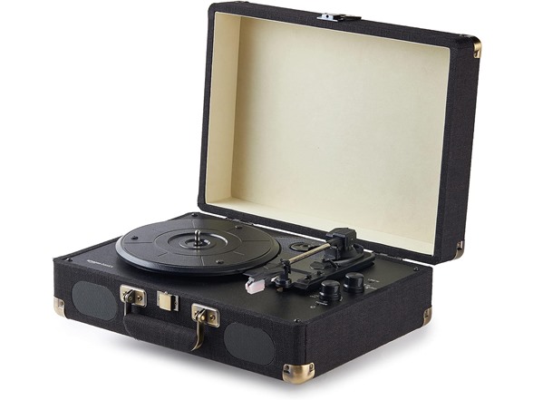 AmazonBasics Suitcase Turntable Record Player $19.99