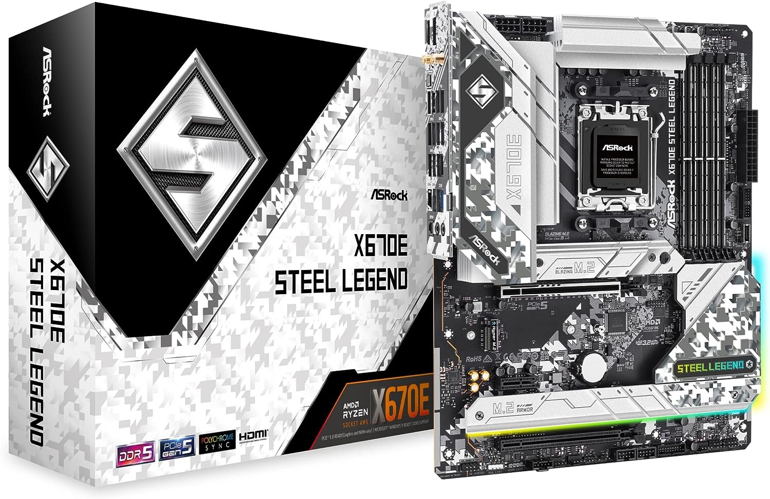 $260: ASRock X670E Steel Legend Support AMD AM5 RYZEN 7000 Series Processors Motherboard