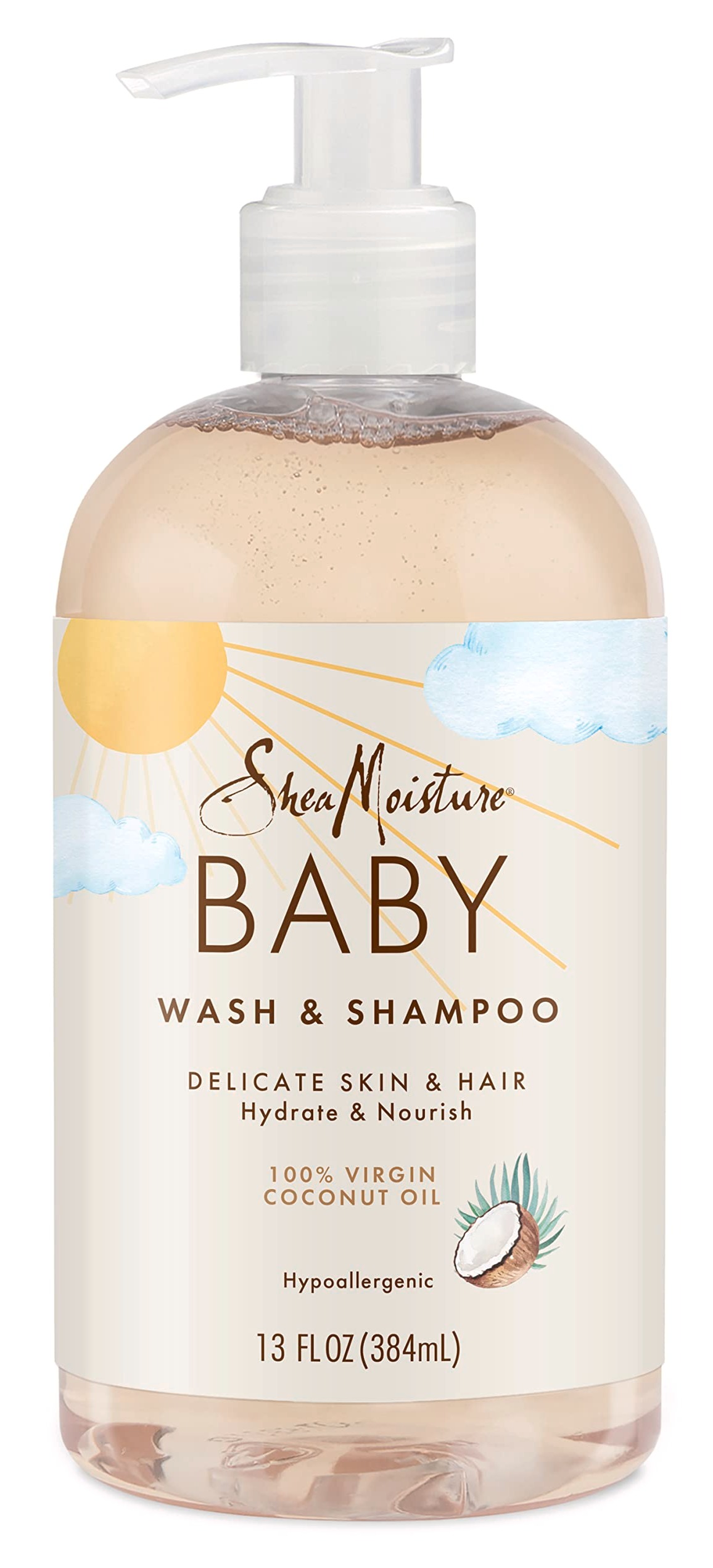 SheaMoisture Baby Wash and Shampoo 100% Virgin Coconut Oil for Baby Skin Cruelty Free Skin Care 13 oz [Subscribe & Save] $5.97
