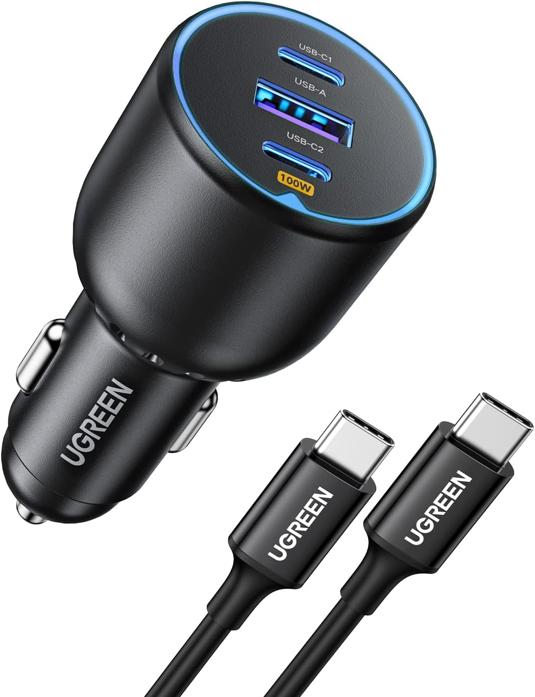 UGREEN 130W USB-C Car Charger, PD 100W + PD 30W Type-C Car Charger/Adapter - $25.99