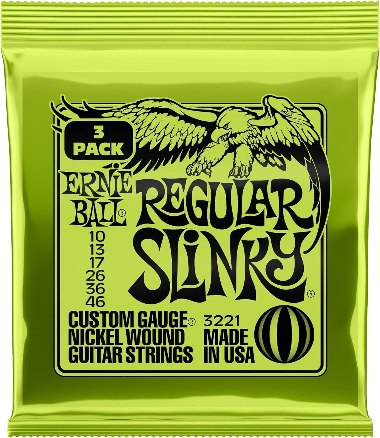 3-pack Ernie Ball Slinky guitar strings - all gauges - $13.99