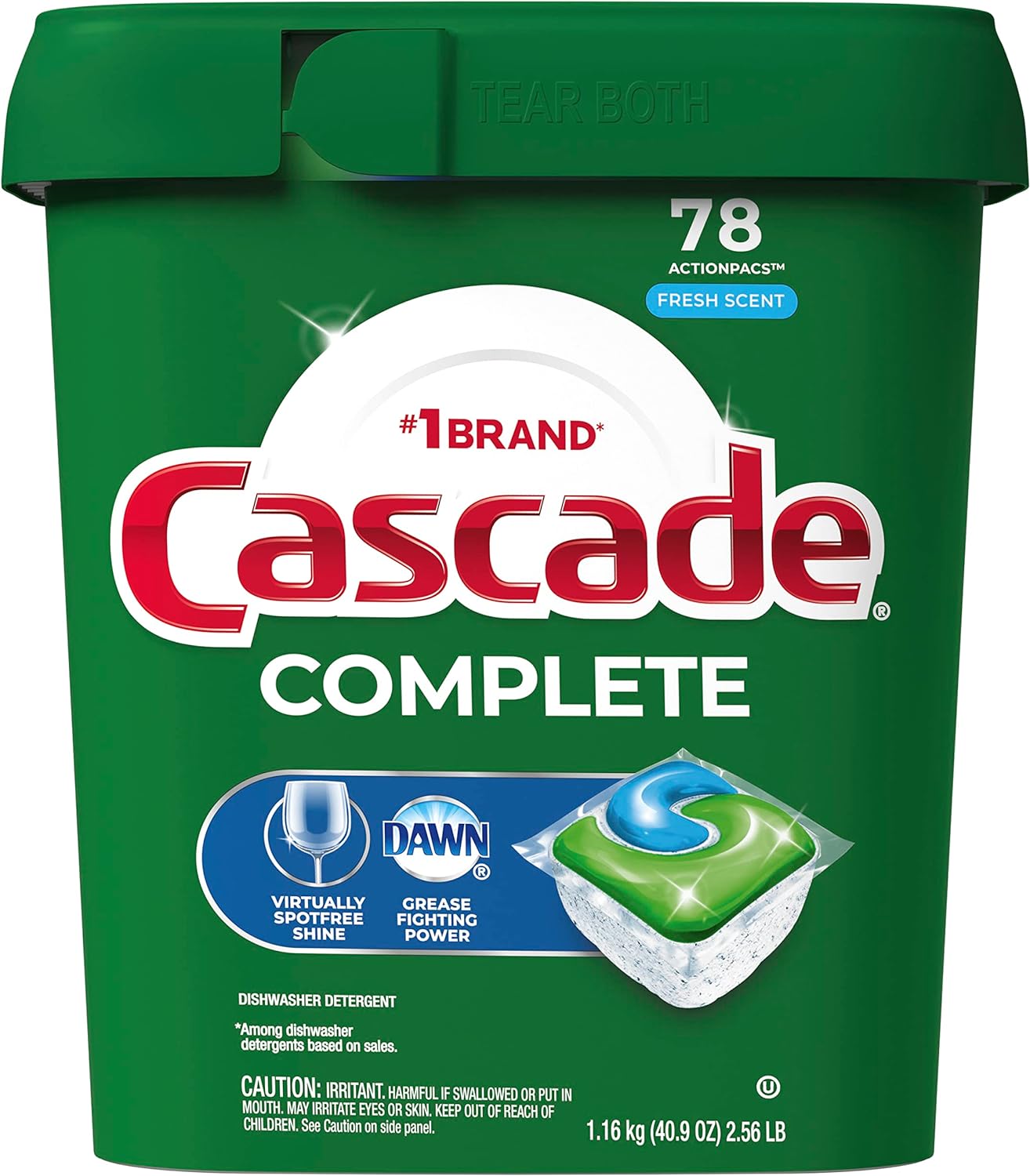 $13.04 w/ S&S: 78-Count Cascade Complete Dishwasher Detergent Pods (Fresh Scent)