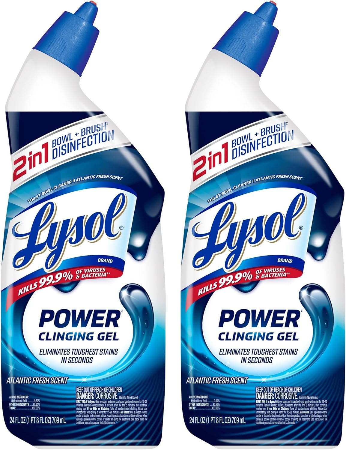 2 pack Lysol Power Toilet Bowl Cleaner Gel, For Cleaning and Disinfecting, Stain Removal, 24 Fl oz, $3.44 with Subscribe and Save, Amazon $3.44