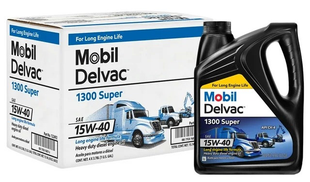 4-Pack 1 Gallon Mobil Delvac 1300 Super Heavy Duty Synthetic Blend Diesel Engine Oil 15W-40 + Free Shipping $47.86