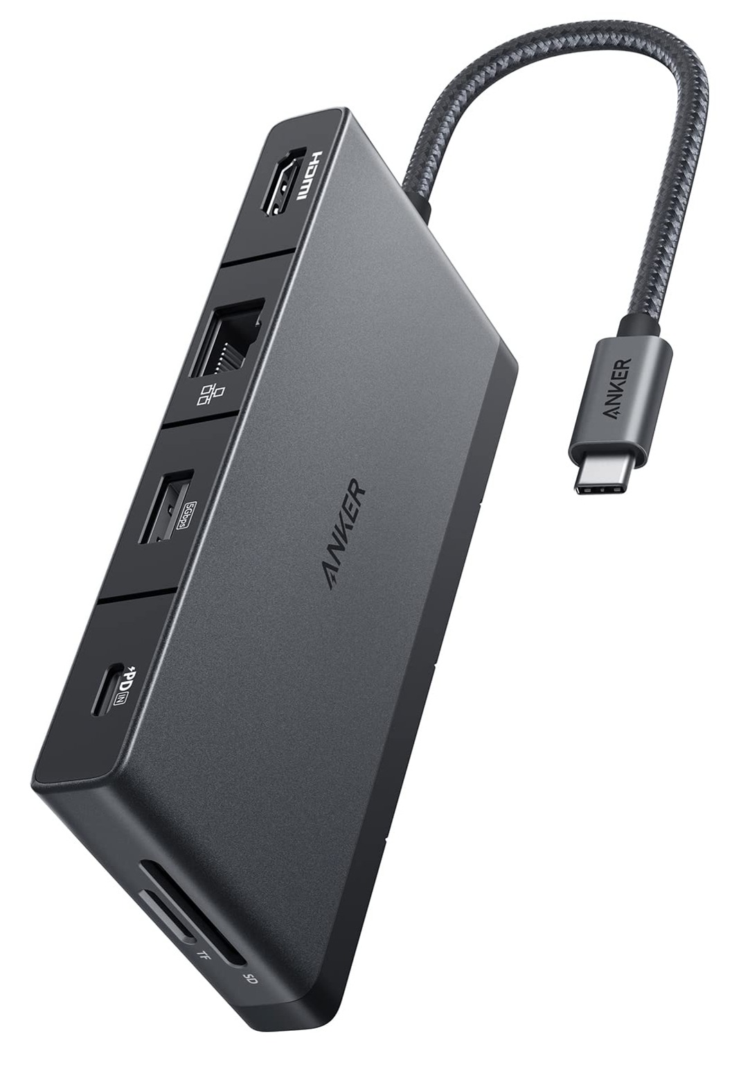 Anker 552 USB hub with 100W Power Delivery, [4K]@30Hz [HDMI], 4 [USB]-[C] and [USB]-A Data Ports, Ethernet and SD/microSD [C]ard Slot for MacBook, HP, Dell Laptops, and More $29.99