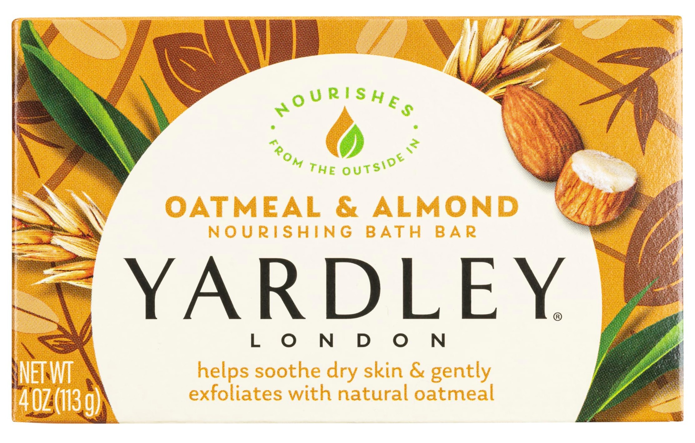 Yardley Oatmeal and Almond Bar Soap, 4 Ounces