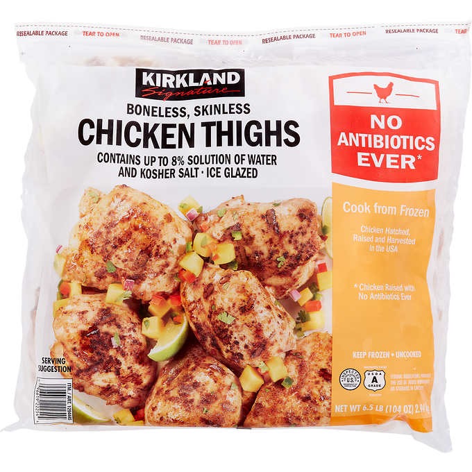 Kirkland frozen Chicken Thighs BL/SL - 6.5 lbs for $9.97 (B&M) (YMMV)