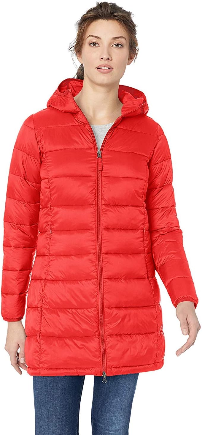 Amazon Essentials Women's Lightweight Water-Resistant Hooded Puffer Coat $19.4