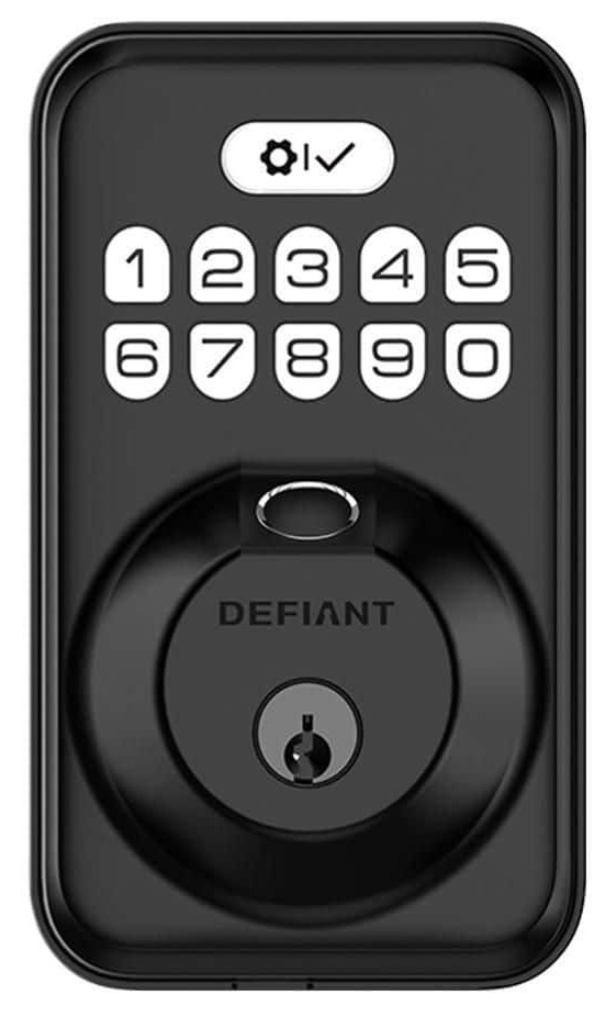 Home Depot Defiant Deadbolt Door Lock - black, Biometric/fingerprint, TouchPad, and Keyed $34.97