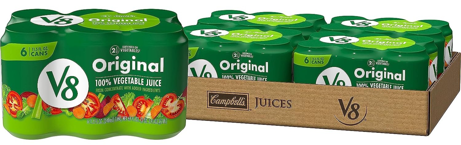 24-Pack 11.5-Oz V8 100% Vegetable Juice Cans (Original) $8.75 at Amazon