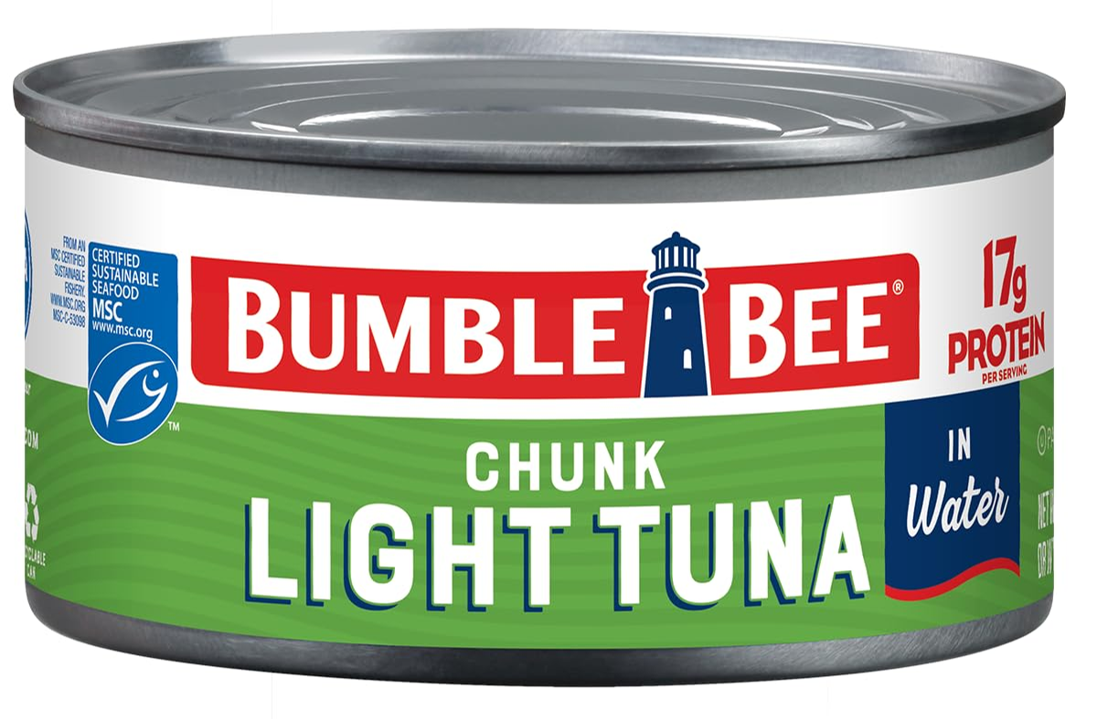 Bumble Bee Chunk Light Tuna in Water, 12 oz Cans (Pack of 12) - Wild Caught Tuna $17.32