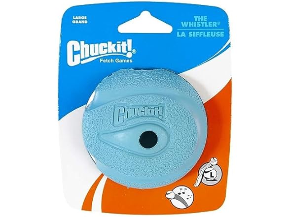 Chuckit! The Whistler Ball Dog Toy, Large (3 Inch Diameter) for Dogs 60-100 lbs, Pack of 1 $5.99