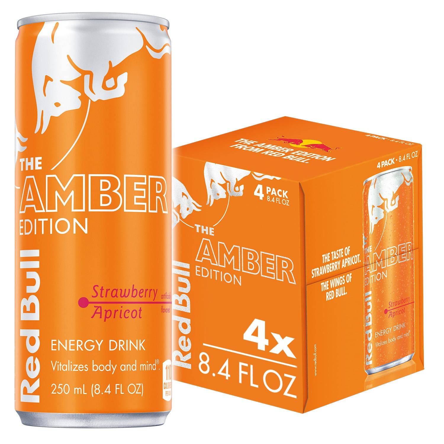 Red Bull Amber Edition Strawberry Apricot Energy Drink, 8.4 Fl Oz, 4 Cans $3.33