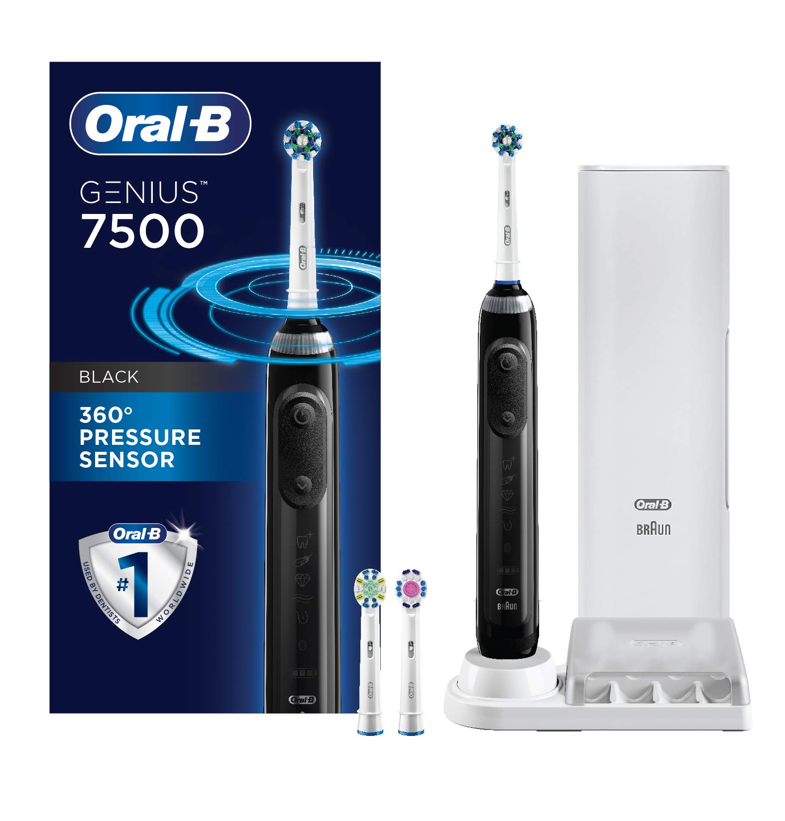YMMV - Amazon Fresh Deal - Oral-B 7500 Electric Toothbrush, Black with 3 Brush Heads and Travel Case - 5 Cleaning Modes - 2 Minute Timer - $34