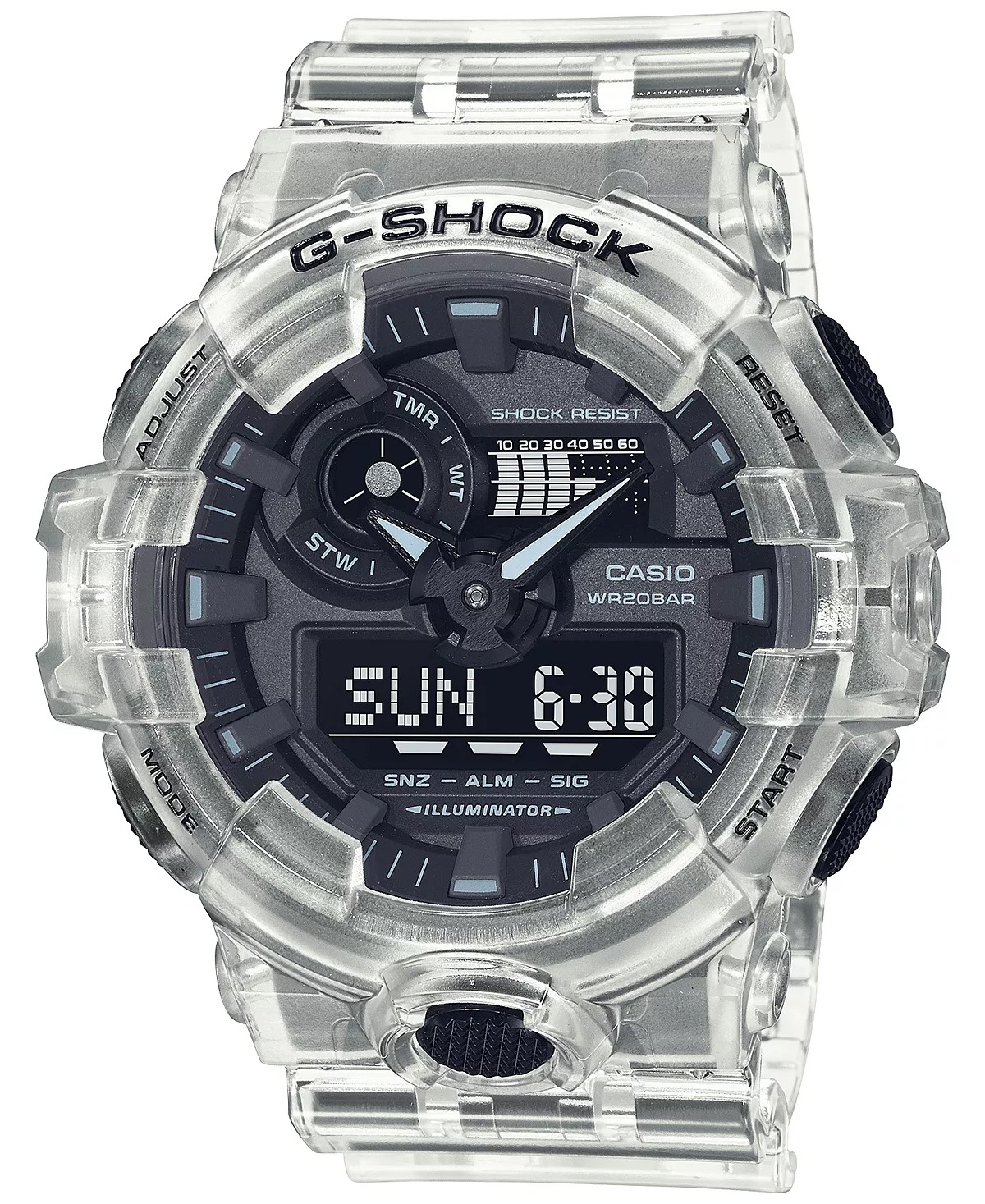 Men's Analog-Digital Clear Resin Strap Watch 53.4mm GA700SKE-7A - $55
