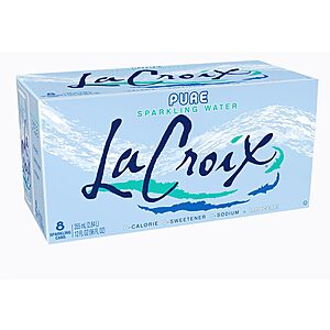 8-Pack 12-Oz LaCroix Sparkling Water (Pure) $2.50 each