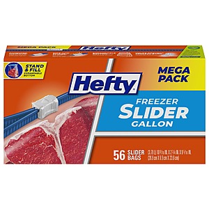 56-Count Hefty Slider Freezer Storage Bag w/ MaxLock Zipper (Gallon Size) $5.90 w/ Subscribe & Save