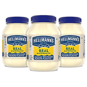 3-Pack 30-Oz Hellmann's Real Mayonnaise $9.75 w/ Subscribe & Save