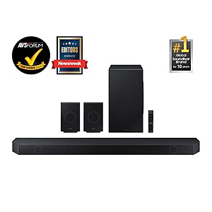 HW-Q990D | Q-series 11.1.4 ch. Wireless Dolby ATMOS Soundbar + Q-Symphony | w/ Rear Speakers $893.99