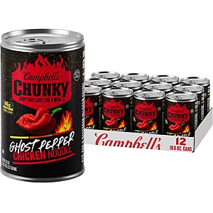 Campbell’s Chunky Soup, Ghost Pepper Chicken Noodle Soup, 18.6 oz Can (Case of 12) - $  16.59