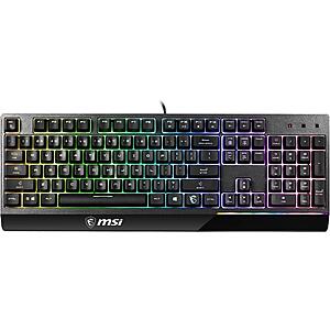 MSI Vigor GK30 RGB Gaming Keyboard, 6-Zone RGB Lighting, Water Repellent & Splash-Proof, Mechanical-Like Plunger Switches, Black : Video Games $  29.99