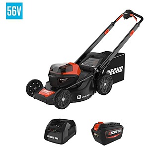 ECHO 56V 21 in. Cordless Battery Walk Behind Self-Propelled Lawn Mower with 5.0Ah Battery and Charger $275 at Home Depot