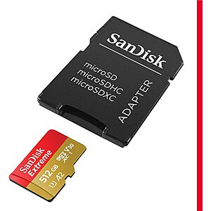 512GB SanDisk Extreme microSDXC UHS-I Memory Card w/ Adapter $42 + Free Shipping