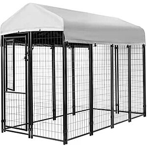 KennelMaster Black Welded Wire Dog Kennel, 8 ft. x 4 ft. x 6 ft $185
