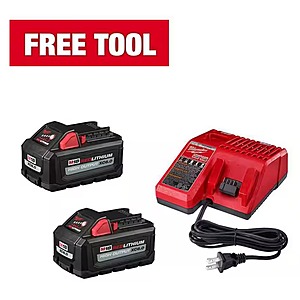 2-Count Milwaukee M18 6Ah High Output Battery Kit w/ Charger + Bonus Tool $299 + Free Shipping