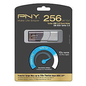 256GB PNY Turbo Attache 3 USB 3.0 flash drive $14.99