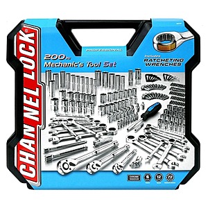 Channel Lock 200 Piece Mechanics Tool Set With Ratcheting Wrench Sets and Fitted Hard Case + Free Shipping $85.00