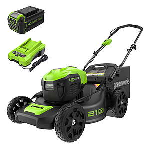 Walmart - Greenworks 40V 21" Brushless Walk Behind Push Lawn Mower with 5Ah Battery and Charger 2515502 $198