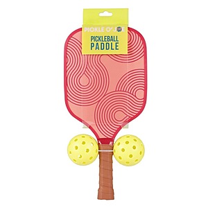 Pickle O'Joe 15.7'' Paddle and Ball Set Traditional Pickleball Paddles - Orange Swirl $2.99