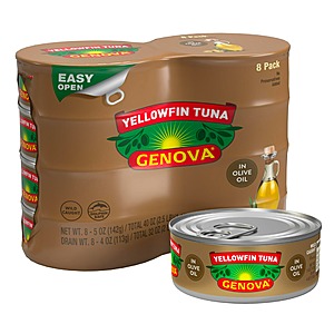 8-Pack 5-Oz Genova Premium Wild Caught Yellowfin Canned Tuna (Olive Oil) .20 w/ Subscribe & Save