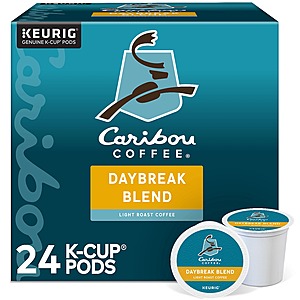 24-Count Caribou Coffee Single-Serve Coffee K-Cup Pods (3 Flavors) 2 for  w/ Subscription + Free Shipping