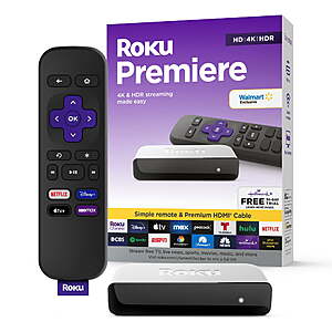 Roku Premiere 4K HDR Streaming Media Player w/ HDMI Cable & Remote  + Free Store Pickup