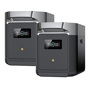 Costco Members: 2-Pack EcoFlow Delta 2 Max Smart Extra Battery (LFP) 90 + Free S/H